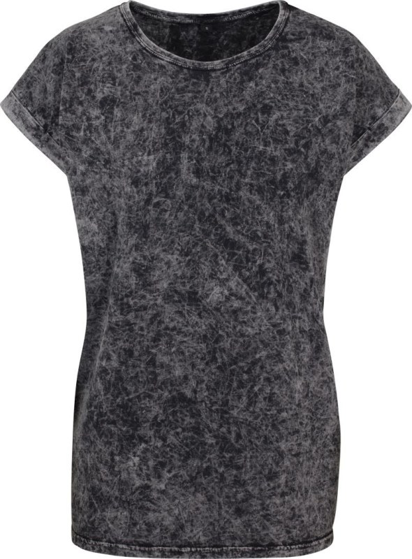 Build your Brand BY 053 Dámské tričko "Acid Wash" 56.0053 dark grey white