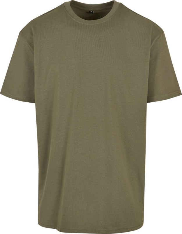 Build your Brand BY 102 Oversize tričko z těžké bavlny 56.0102 olive