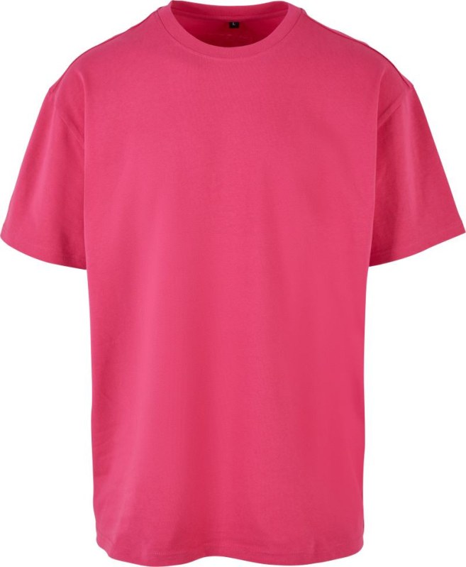Build your Brand BY 102 Oversize tričko z&nbsp;těžké bavlny 56.0102 hibiscus pink - Dámské oblečení trika