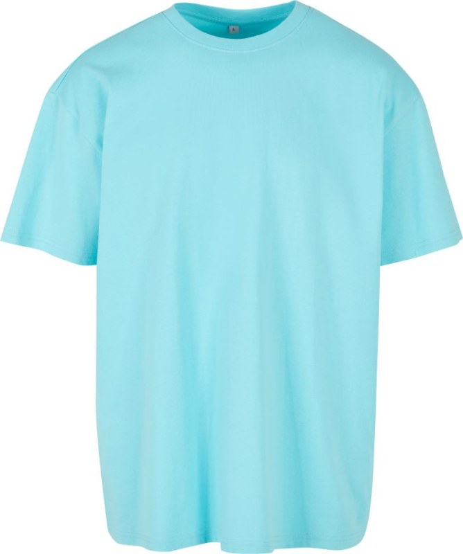 Build your Brand BY 102 Oversize tričko z těžké bavlny 56.0102 beryl blue