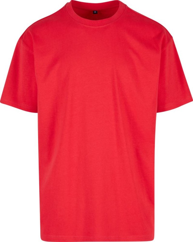 Build your Brand BY 102 Oversize tričko z&nbsp;těžké bavlny 56.0102 city red - Dámské oblečení trika