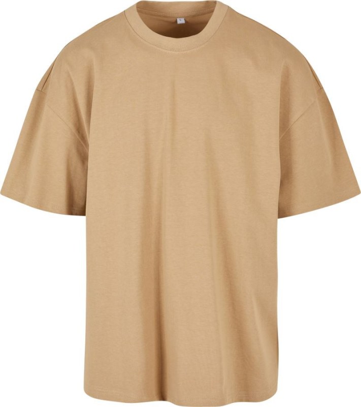 Build your Brand BY 163 Oversize tričko z&nbsp;tězké bavlny 56.0163 union beige - Dámské oblečení trika