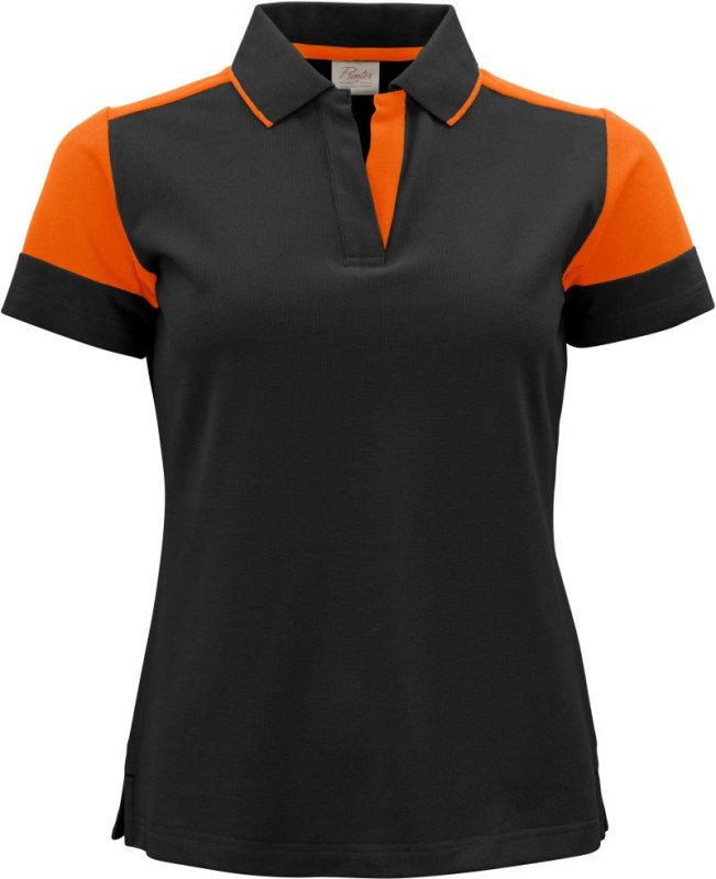 Printer Prime Polo Women Dámské piqué polo z těžké bavlny 61.5025 black/orange