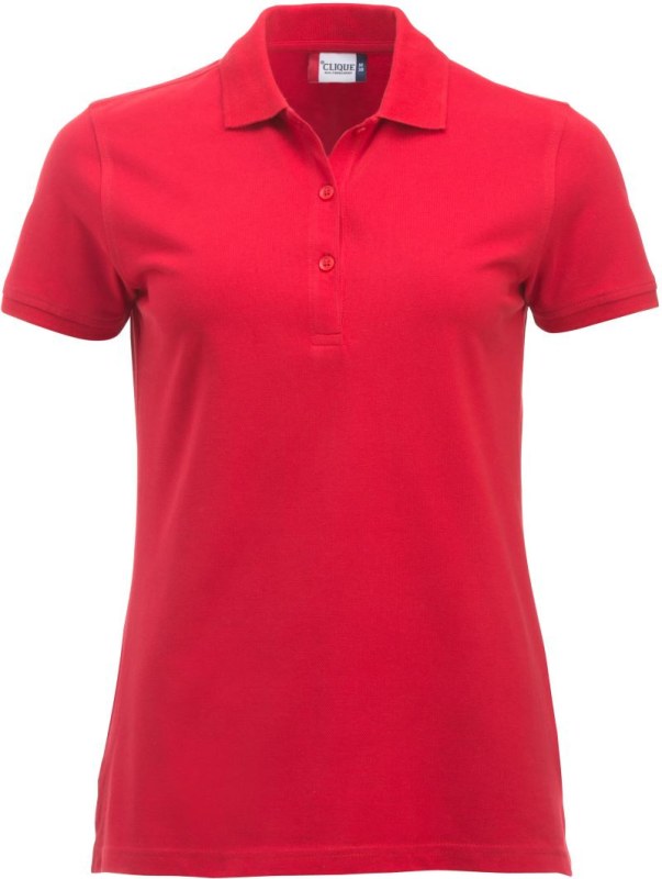 Clique Classic Marion S/S Dámské piqué polo z&nbsp;těžké bavlny 67.8246 red - Dámské oblečení trika
