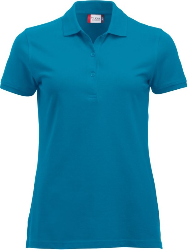 Clique Classic Marion S/S Dámské piqué polo z&nbsp;těžké bavlny 67.8246 turquoise - Dámské oblečení trika
