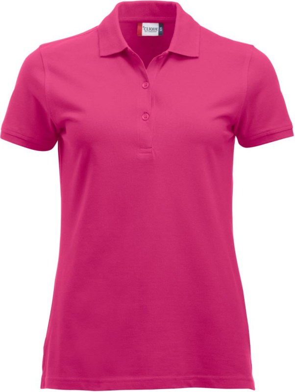 Clique Classic Marion S/S Dámské piqué polo z&nbsp;těžké bavlny 67.8246 bright cerise - Dámské oblečení trika