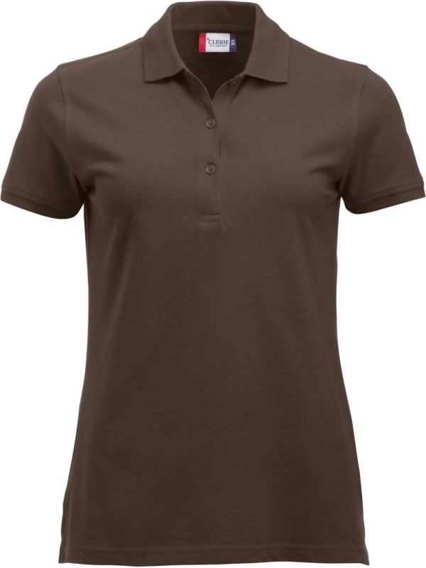 Clique Classic Marion S/S Dámské piqué polo z těžké bavlny 67.8246 dark mocca
