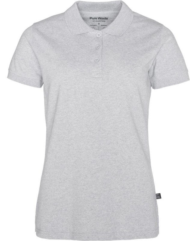 Pure Waste PQW Dámské piqué polo z těžké bavlny 74.0PQW grey melange