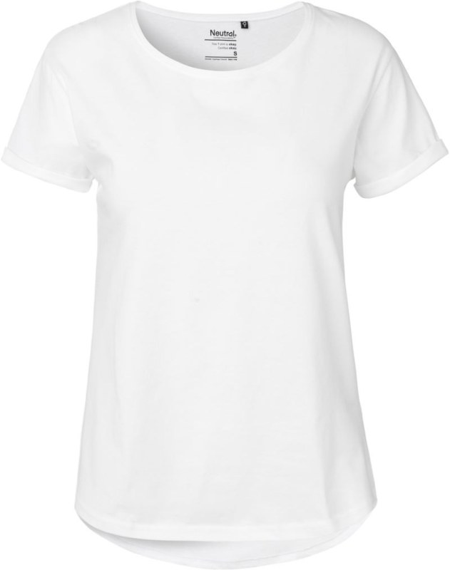 Neutral O 80012 Dámské bio tričko s ohrnutými rukávy 77.8012 white