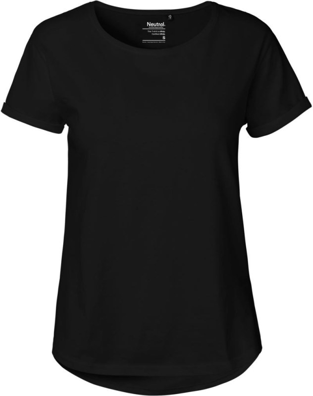 Neutral O 80012 Dámské bio tričko s ohrnutými rukávy 77.8012 black