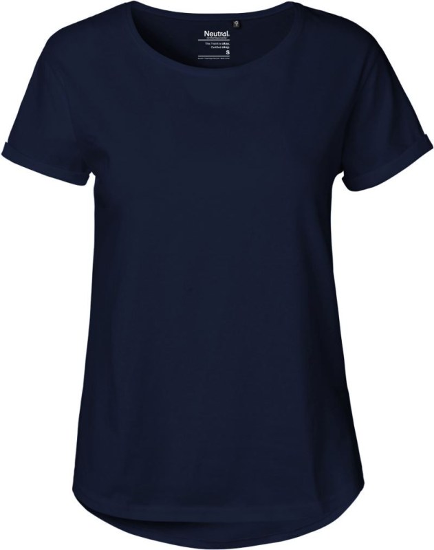 Neutral O 80012 Dámské bio tričko s ohrnutými rukávy 77.8012 navy