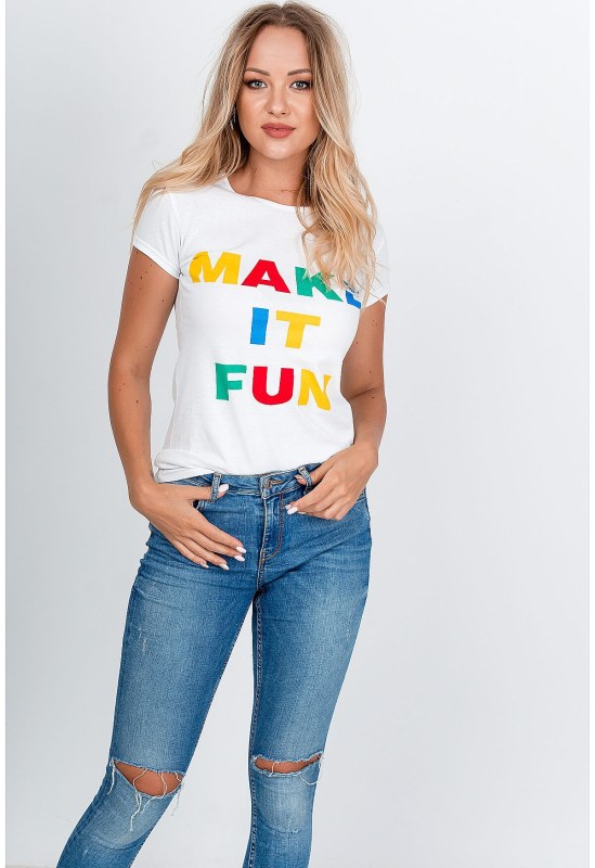 Dámské tričko "Make it Fun" - bílá, - Dámské oblečení trika