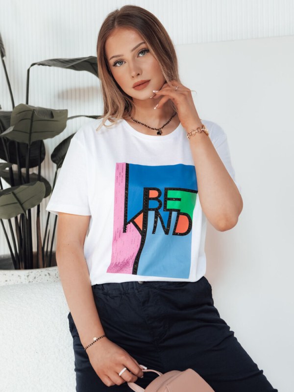 Dámské tričko KINDBE bílé Dstreet RY2614 Dámské tričko KINDBE bílé Dstreet RY2614 - trika