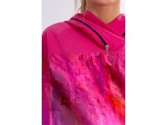 Tunika na zip s kapucí Oversize fuchsiová
