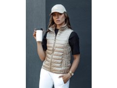 Dámská prošívaná vesta se stojáčkem TY4439 béžová - FashionStreet