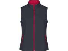 Daiber JN 1127 Dámská 2-vrstvá promo softshellová vesta 02.1127 iron grey/red