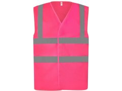 Yoko HVW 120 Hi-Vis síťovaná bezpečnostní vesta 79.W120 pink