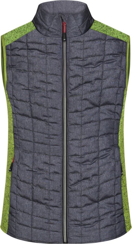 Daiber JN 739 Dámská pletená hybridní vesta 02.0739 kiwi melange/anthracite melange - Dámské oblečení vesty