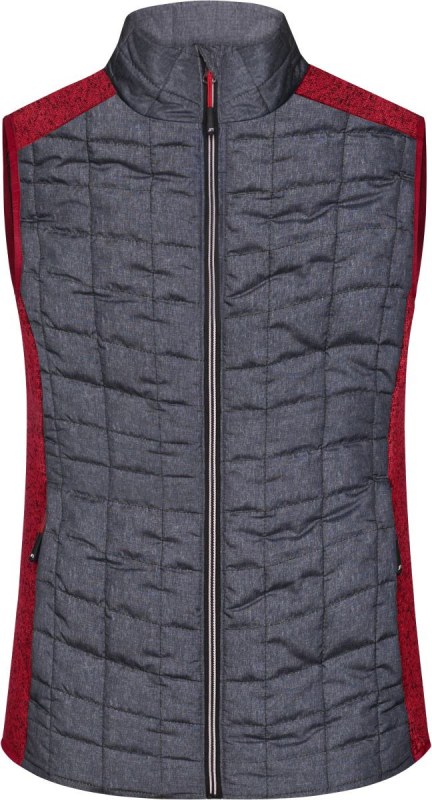 Daiber JN 739 Dámská pletená hybridní vesta 02.0739 red melange/anthracite melange