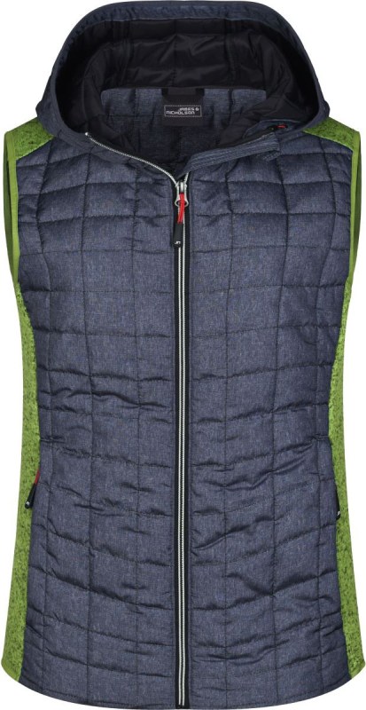 Daiber JN 767 Dámská pletená hybridní vesta 02.0767 kiwi melange/anthracite melange
