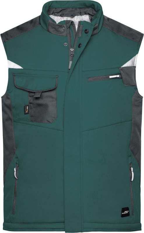 Daiber JN 825 Pracovní zimní softshellová vesta - Strong 02.0825 dark green/black - Dámské oblečení vesty