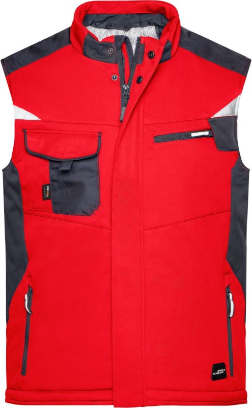 Daiber JN 825 Pracovní zimní softshellová vesta - Strong 02.0825 red/black