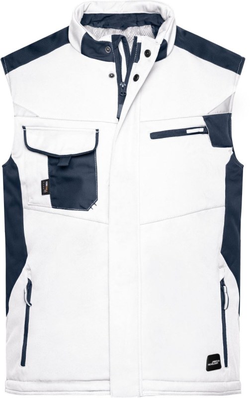 Daiber JN 825 Pracovní zimní softshellová vesta - Strong 02.0825 white/carbon