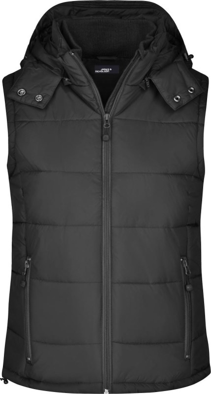 Daiber JN 1005 Dámská prošívaná vesta s kapucí 02.1005 black