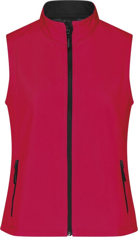 Daiber JN 1127 Dámská 2-vrstvá promo softshellová vesta 02.1127 red/black - Dámské oblečení vesty