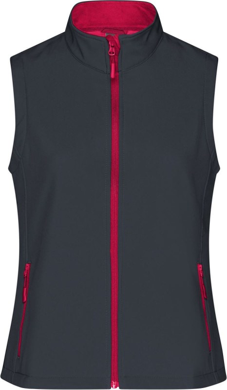 Daiber JN 1127 Dámská 2-vrstvá promo softshellová vesta 02.1127 iron grey/red