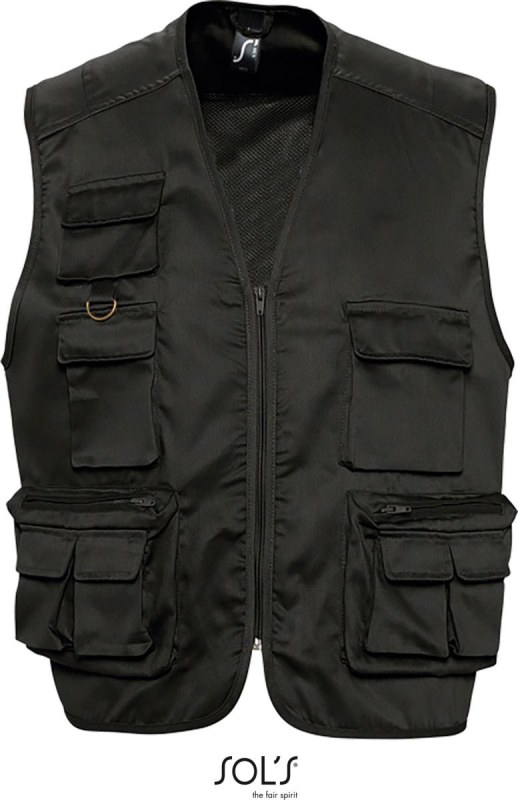 SOL´S Wild Unisex vesta "Safari" 25.3630 black
