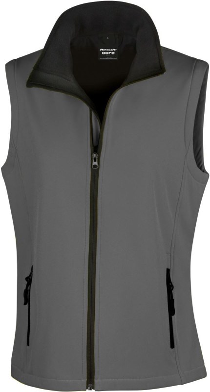 Result R 232F Dámská 2-vrstvá softshell vesta "Printable" 30.232F charcoal/black