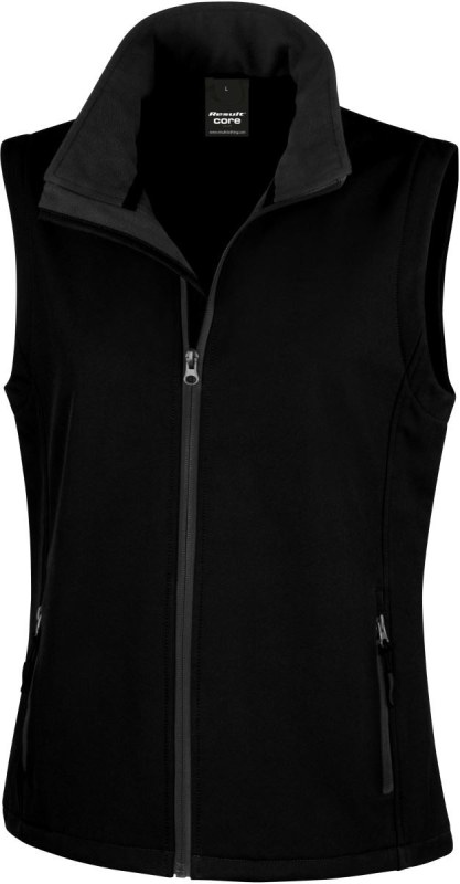 Result R 232F Dámská 2-vrstvá softshell vesta "Printable" 30.232F black/black