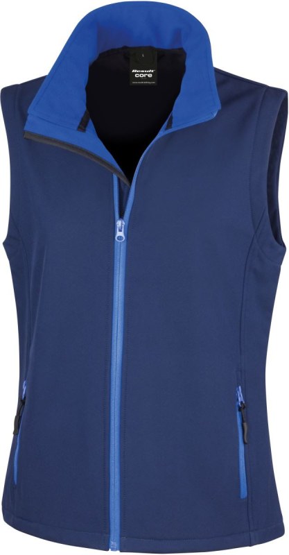 Result R 232F Dámská 2-vrstvá softshell vesta "Printable" 30.232F navy/royal