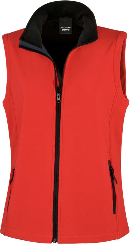 Result R 232F Dámská 2-vrstvá softshell vesta "Printable" 30.232F red/black