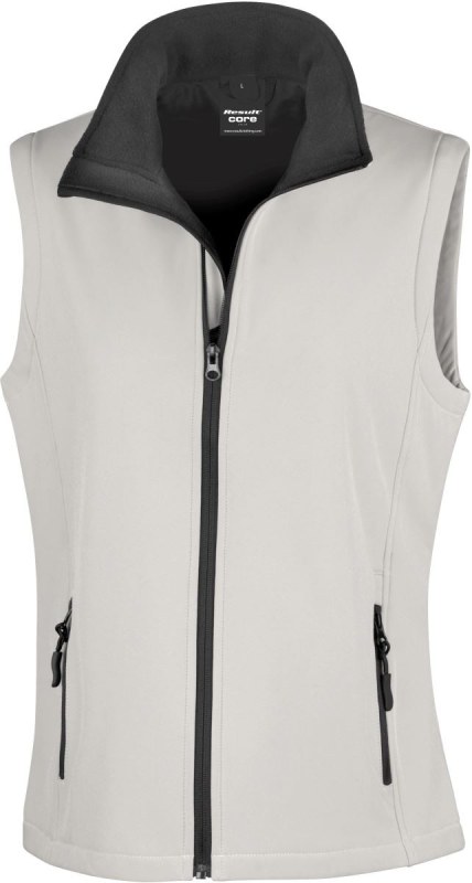 Result R 232F Dámská 2-vrstvá softshell vesta "Printable" 30.232F white/black