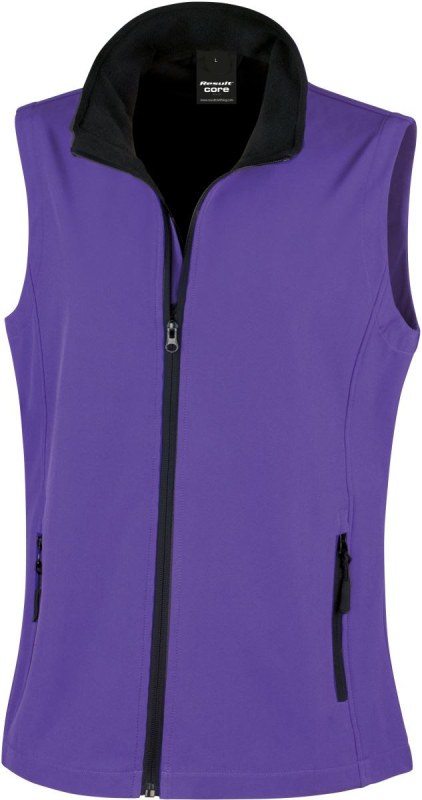 Result R 232F Dámská 2-vrstvá softshell vesta "Printable" 30.232F purple/black