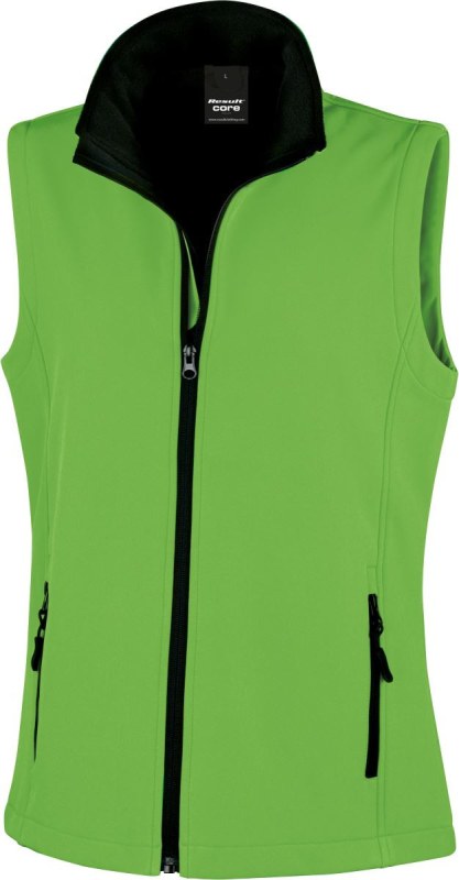 Result R 232F Dámská 2-vrstvá softshell vesta "Printable" 30.232F vivid green/black