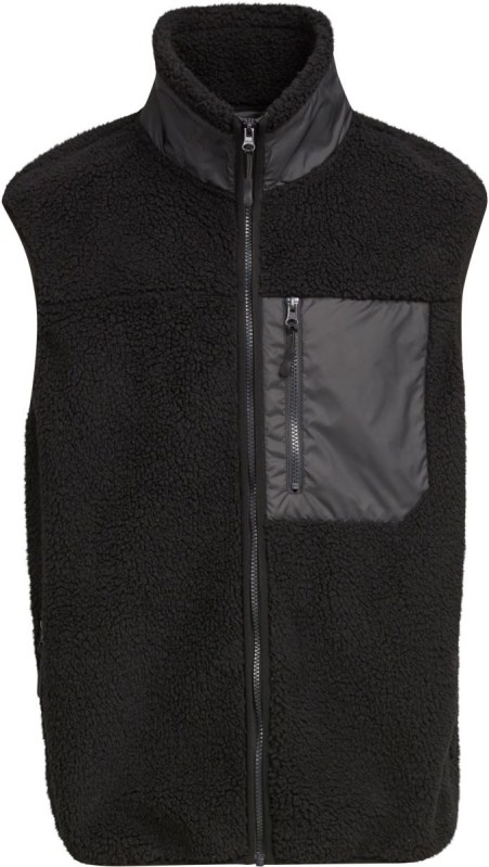 Build your Brand BY 407 Unisex fleeceová vesta "Bonded Sherpa" 56.0407 black
