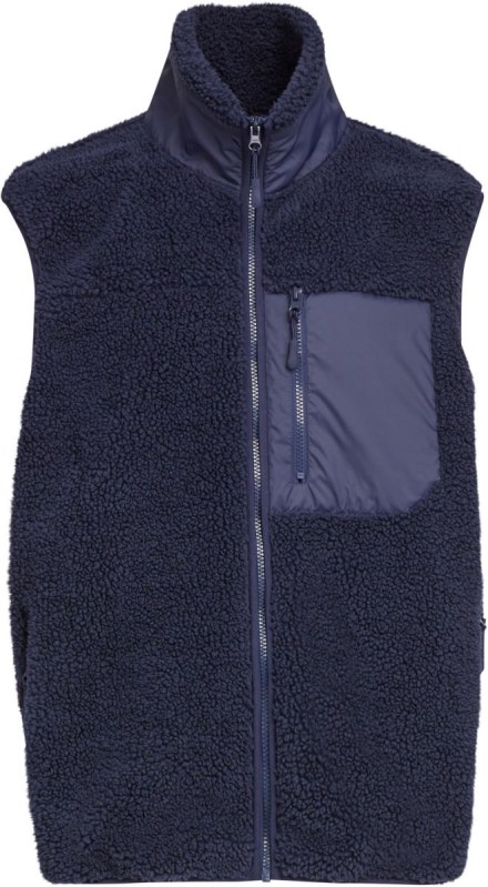 Build your Brand BY 407 Unisex fleeceová vesta "Bonded Sherpa" 56.0407 navy