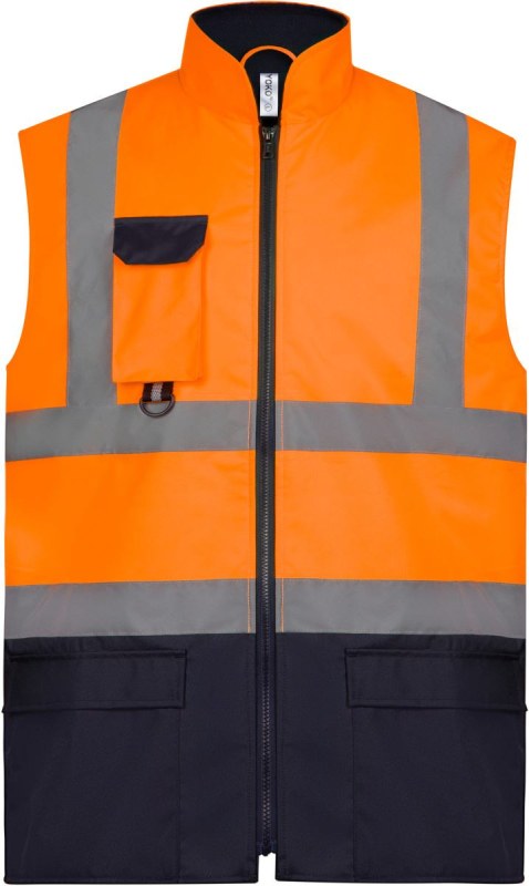 Yoko HV 005 Hi-Vis polstrovaná vesta 79.V005 hi vis orange/navy - Dámské oblečení vesty