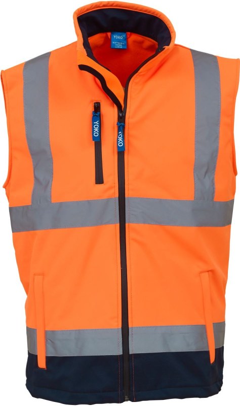 Yoko HV 006 Hi-Vis softshellová vesta 79.V006 hi vis orange/navy