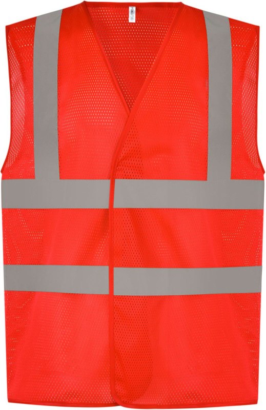 Yoko HVW 120 Hi-Vis síťovaná bezpečnostní vesta 79.W120 red