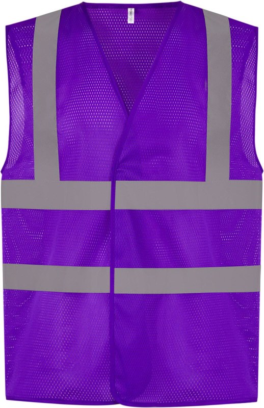 Yoko HVW 120 Hi-Vis síťovaná bezpečnostní vesta 79.W120 purple - Dámské oblečení vesty