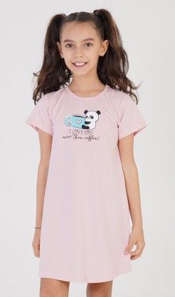 Dětská noční košile s krátkým rukávem I love you - Pyžama a župany Děti Holky Dívčí noční košile Dívčí noční košile s krátkým rukávem
