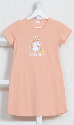 Dětská noční košile s krátkým rukávem Jednorožec - Pyžama a župany Děti Holky Dívčí noční košile Dívčí noční košile s krátkým rukávem