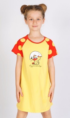 Dětská noční košile s krátkým rukávem Kuře - Pyžama a župany Děti Holky Dívčí noční košile Dívčí noční košile s krátkým rukávem