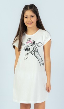 Dětská noční košile s krátkým rukávem Žirafa - Pyžama a župany Děti Holky Dívčí noční košile Dívčí noční košile s krátkým rukávem