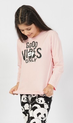 Dětské pyžamo dlouhé Good vibes only - Pyžama a župany Děti Holky Dívčí pyžama Dívčí pyžama s dlouhým rukávem