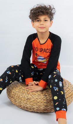 Dětské pyžamo dlouhé Vesmír - Pyžama a župany Děti Kluci Chlapecká pyžama Chlapecká pyžama s dlouhým rukávem